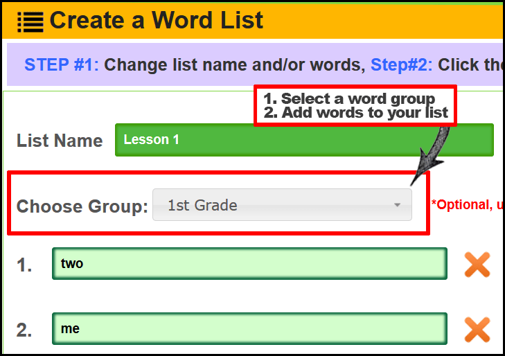 1stGradeWordListGroup