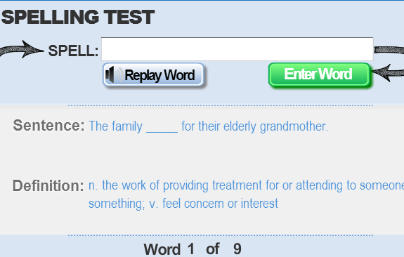 Spelling Tests for Students