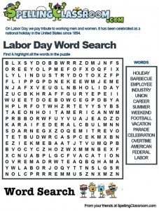 Holiday – Labor Day – Spelling Classroom